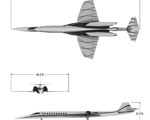 Aerion aircraft - drawings, dimensions, figures