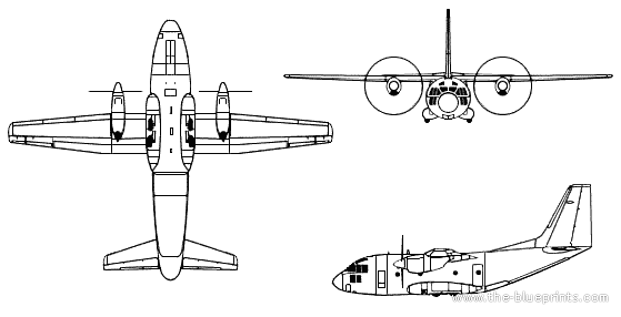 Самолет Aeritalia G.222 - чертежи, габариты, рисунки