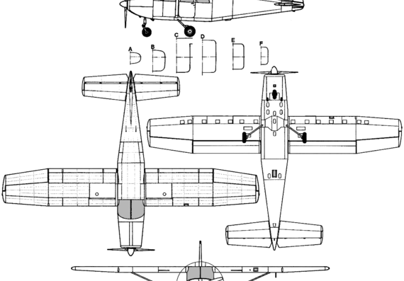 Самолет Aermacchi-Lockheed AL-60 Conestoga - чертежи, габариты, рисунки