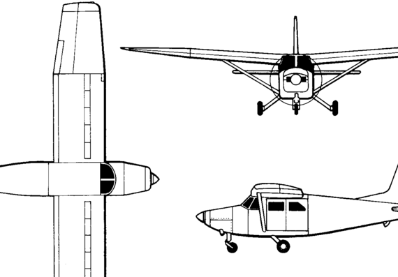 Самолет Aermacchi/Lockheed AL.60 Conestoga (USA) (1959) - чертежи, габариты, рисунки