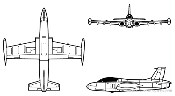 Самолет Aermacchi MB-326 - чертежи, габариты, рисунки