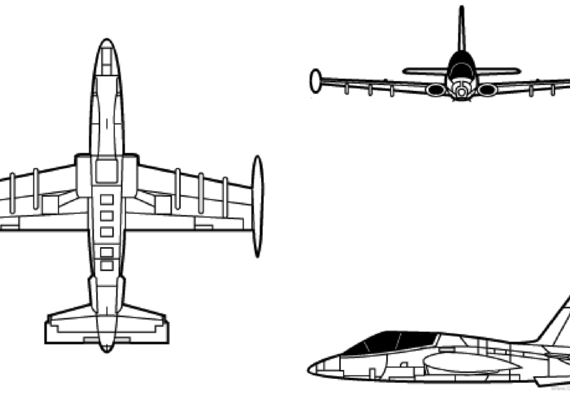 Самолет Aermacchi M.B. 339A - чертежи, габариты, рисунки
