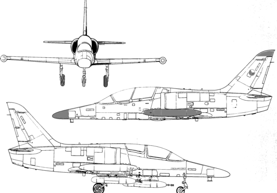 Самолет Aero L-159 - чертежи, габариты, рисунки