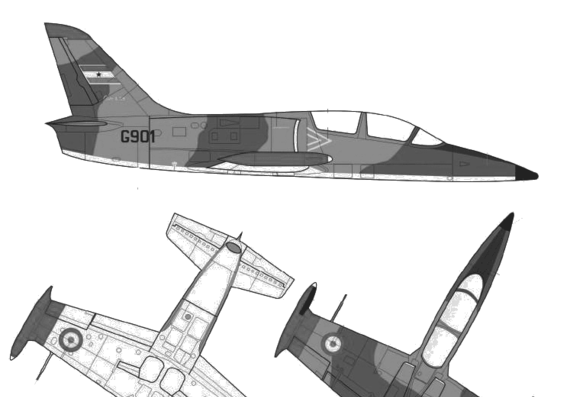 Самолет Aero L-39C Albatros - чертежи, габариты, рисунки