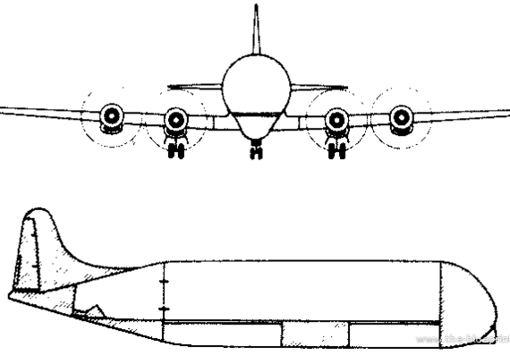 Самолет Aero Spacelines 377MG Mini Guppy (USA) (1967) - чертежи, габариты, рисунки