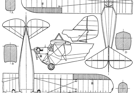 Самолет Aeronca C-3 - чертежи, габариты, рисунки