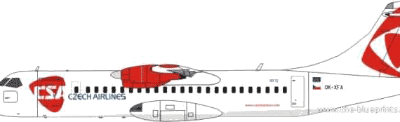 Самолет Aerospatiale-Alenia ATR-72 - чертежи, габариты, рисунки