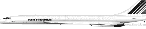 Самолет Aerospatiale-British Aerospace Concorde Air France - чертежи, габариты, рисунки