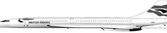Самолет Aerospatiale-British Aerospace Concorde British Airways - чертежи, габариты, рисунки