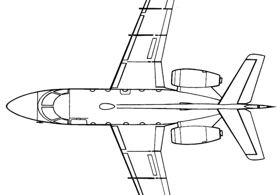 Самолет Aerospatiale SN-600 Corvette - чертежи, габариты, рисунки