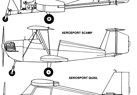 Самолет Aerosport Homebuilt USA (variants) - чертежи, габариты, рисунки
