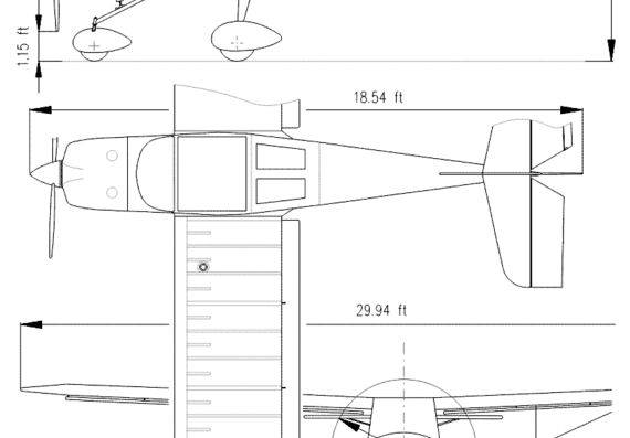 Самолет Aerotrek A220 - чертежи, габариты, рисунки