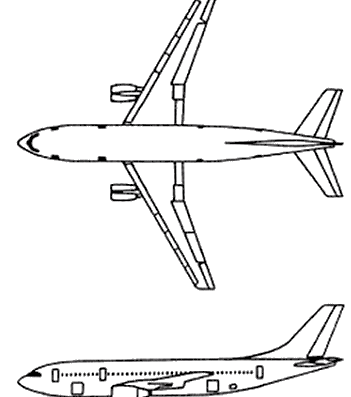 Самолет Airbus A300 - чертежи, габариты, рисунки