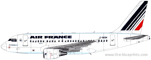 Самолет Airbus A318 - чертежи, габариты, рисунки
