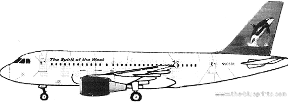 Самолет Airbus A319 - чертежи, габариты, рисунки