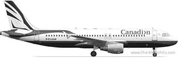 Самолет Airbus A320 - чертежи, габариты, рисунки