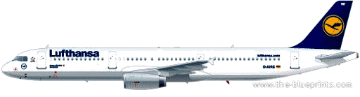 Airbus A321-100 aircraft - drawings, dimensions, figures