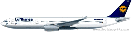 Самолет Airbus A330-300 - чертежи, габариты, рисунки