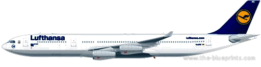 Airbus A340-300 aircraft - drawings, dimensions, figures