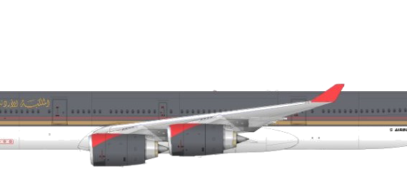 Самолет Airbus A340-600 - чертежи, габариты, рисунки