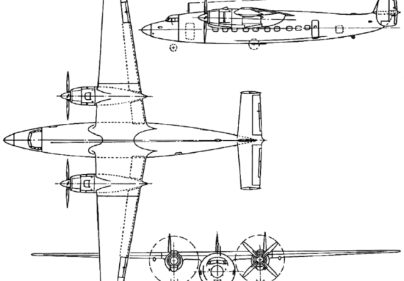 Самолет Airspeed A.S.57 Ambassador (England) (1947) - чертежи, габариты, рисунки