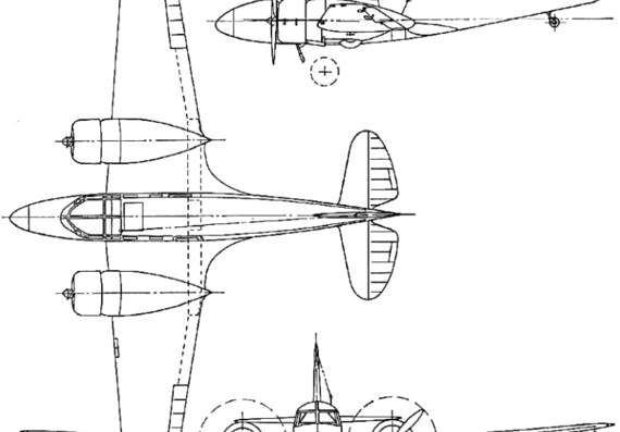 Самолет Airspeed AS.65 Consul (England) (1946) - чертежи, габариты, рисунки