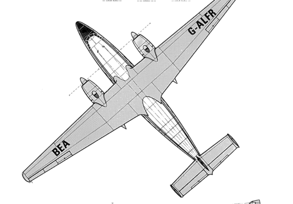 Самолет Airspeed Ambassador - чертежи, габариты, рисунки