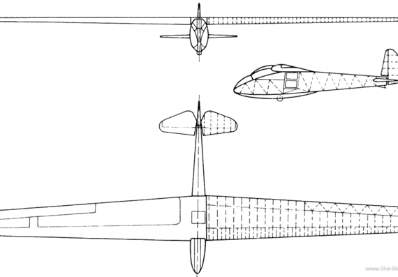 Самолет Akaflieg Munchen Mu 10 Milan - чертежи, габариты, рисунки