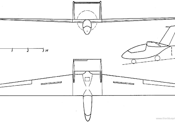 Самолет Akaflieg Stuttgart FS-26 - чертежи, габариты, рисунки