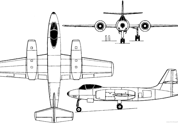 Aleksev I-211 (Russia) aircraft (1947) - drawings, dimensions, figures