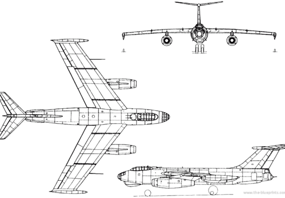 Самолет Alekseev Type 150 (Russia) (1951) - чертежи, габариты, рисунки