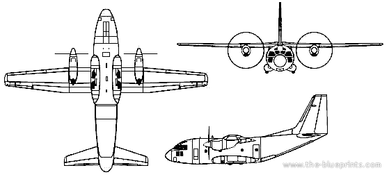 Самолет Alenia C-27A Spartan - чертежи, габариты, рисунки
