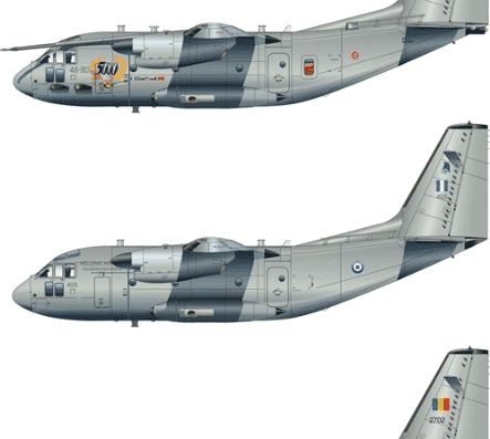 Самолет Alenia C-27J Spartan - чертежи, габариты, рисунки