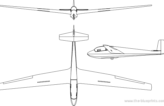 Самолет Alexander Schleicher ASK-13 - чертежи, габариты, рисунки