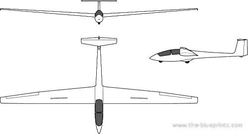 Самолет Alexander Schleicher ASK-21 - чертежи, габариты, рисунки