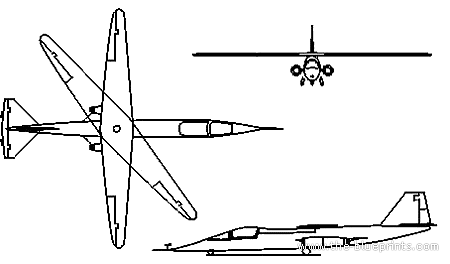 Самолет Ames-Dryden AD-1 - чертежи, габариты, рисунки