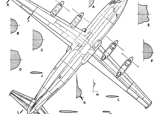 Самолет Antonov An-10 (Cat) - чертежи, габариты, рисунки