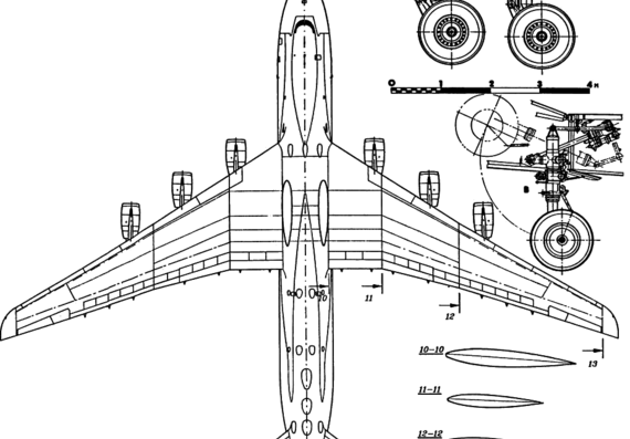 Самолет Antonov An-225 Mriya (Cossack) - чертежи, габариты, рисунки