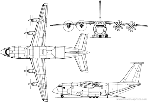 Самолет Antonov An-70 - чертежи, габариты, рисунки