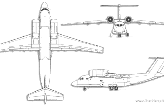 Самолет Antonov An-72A Coaler - чертежи, габариты, рисунки