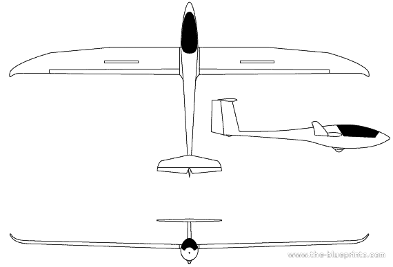 Самолет Apis 13 Meter - чертежи, габариты, рисунки