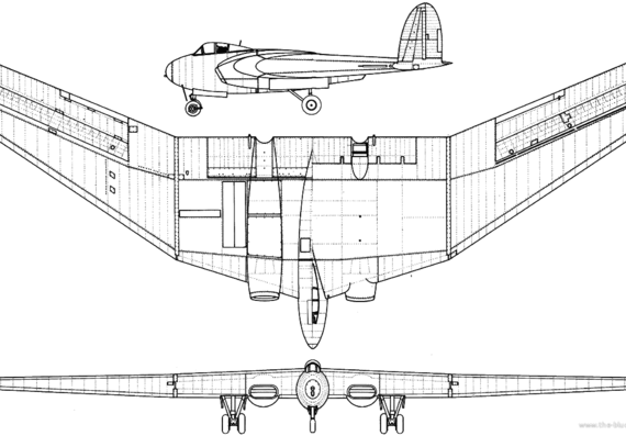 Самолет Armstrong-Whitworth AW-52 - чертежи, габариты, рисунки