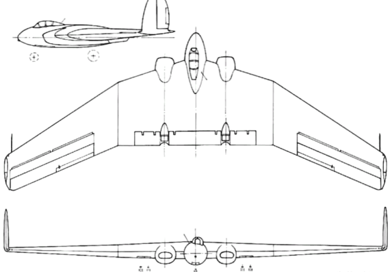 Самолет Armstrong Whitworth A.W.52 (England) (1947) - чертежи, габариты, рисунки