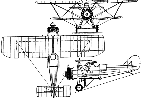 Самолет Armstrong Whitworth Siskin IIIA (England) (1925) - чертежи, габариты, рисунки