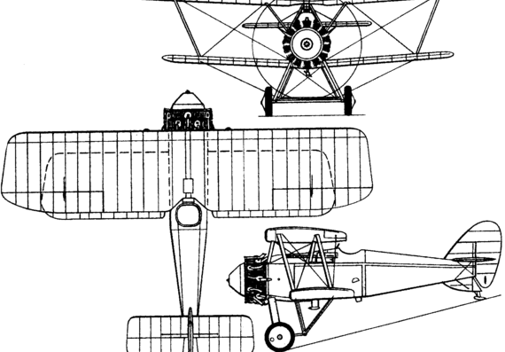 Самолет Armstrong Whitworth Siskin II (England) (1922) - чертежи, габариты, рисунки