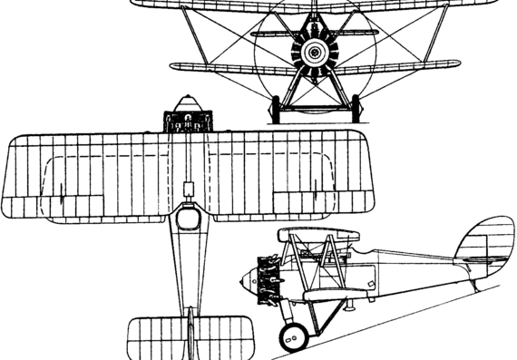 Самолет Armstrong Whitworth Siskin V (England) (1925) - чертежи, габариты, рисунки