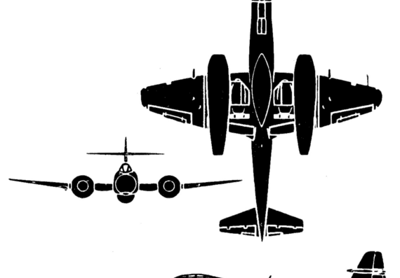 Самолет Armstrong Withworth Meteor NF Mk. 11 - чертежи, габариты, рисунки