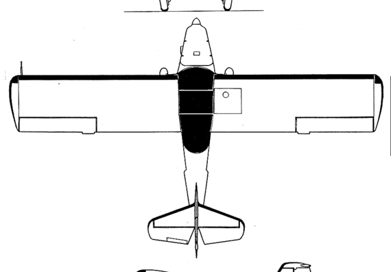 Самолет Auster AOP-9 - чертежи, габариты, рисунки