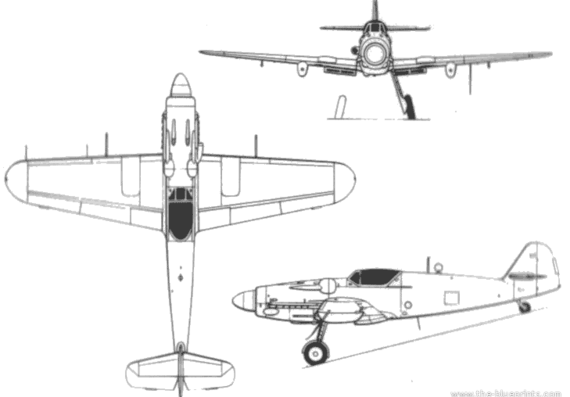 Самолет Avia S 199 - чертежи, габариты, рисунки