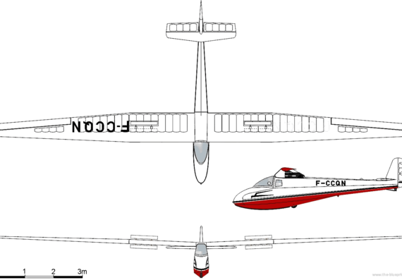 Самолет Avialsa A-60 Fauconnet - чертежи, габариты, рисунки